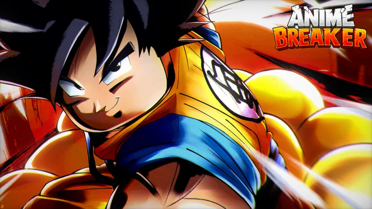 Official Anime Breaker key art showing a Saiyan-themed character
